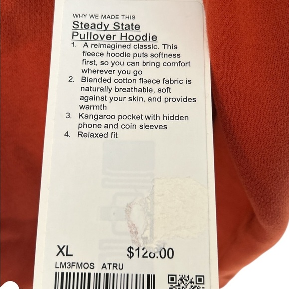 Lululemon Steady State Hoodie XL Autumn Rust ATRU NWT Men Women Unisex Pullover - Picture 7 of 13